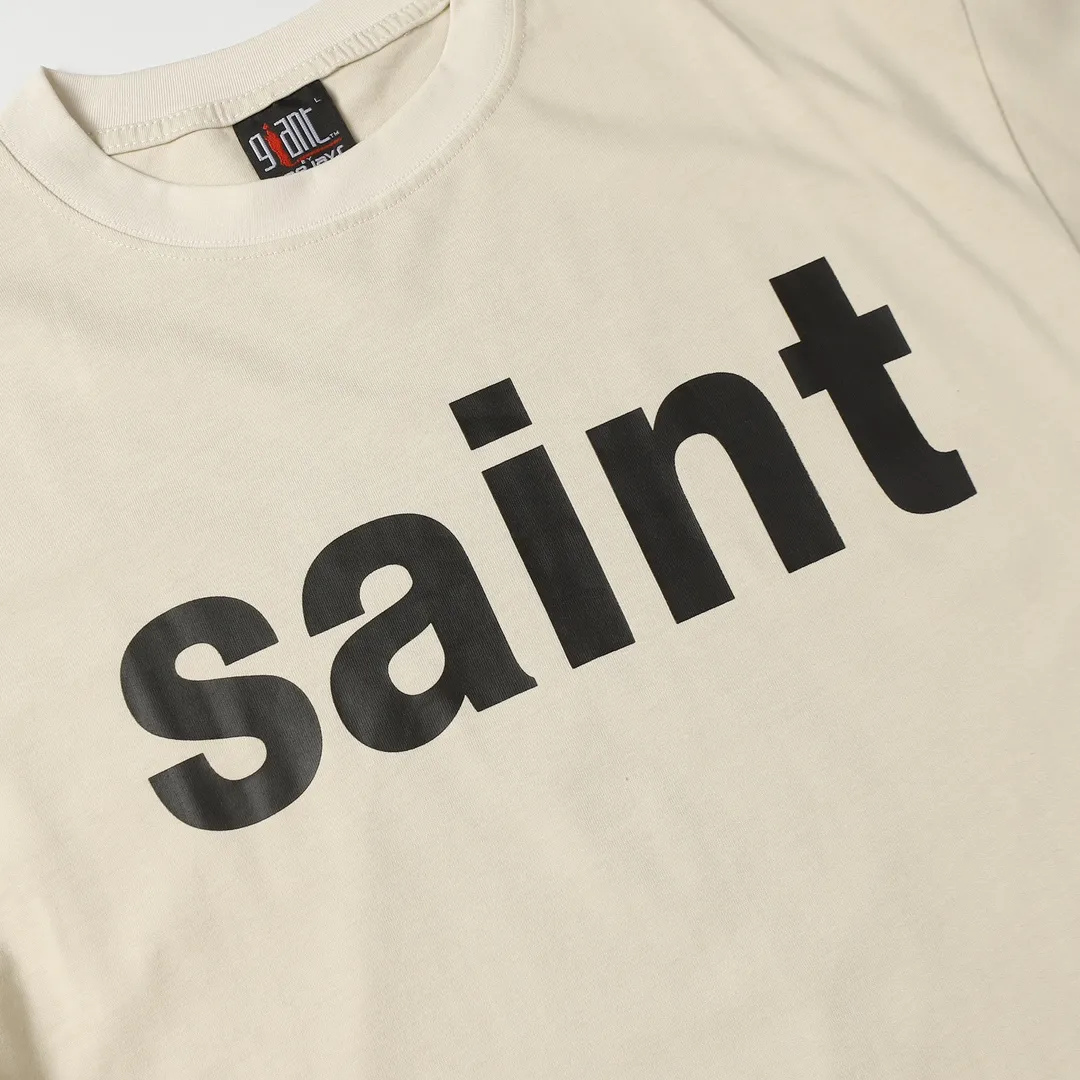 Saint Michael series trendy T craft letter drawing round neck short sleeves Style number: D3210p110 Color: apricot Code number: S M L XL